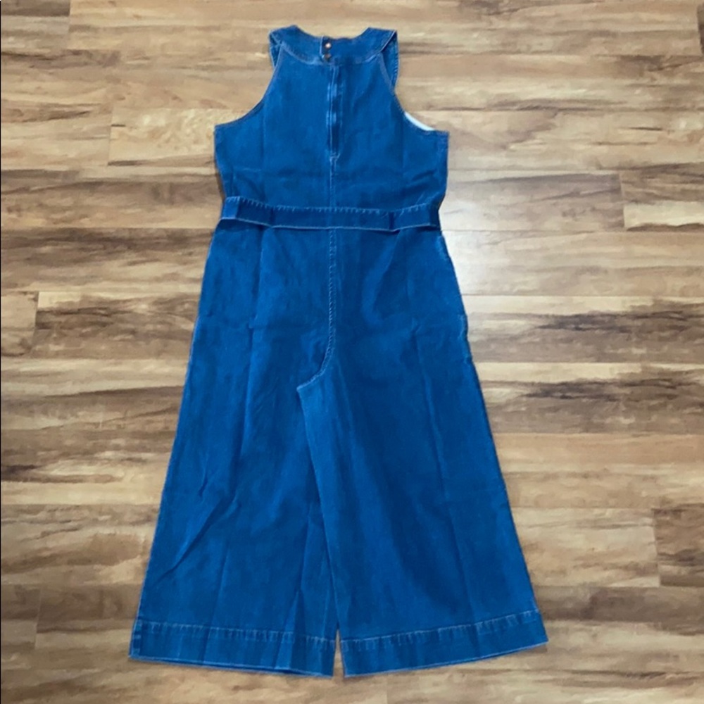 Madewell Denim Halter Wide-Leg Jumpsuit - Picture 2 of 8